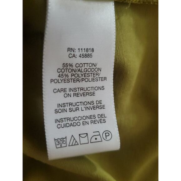 2 Michael by Michael Kors Med Short Sleeve Pleated Satiny Tops Green & Brown - Picture 11 of 14